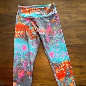 KOS USA Ladies Activewear Leggings Capri Pants Multicolor Small Space Galaxy